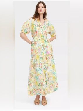 Target x Roller Rabbit Pastel Floral Tie-Waist Maxi Dress Size Small NWT